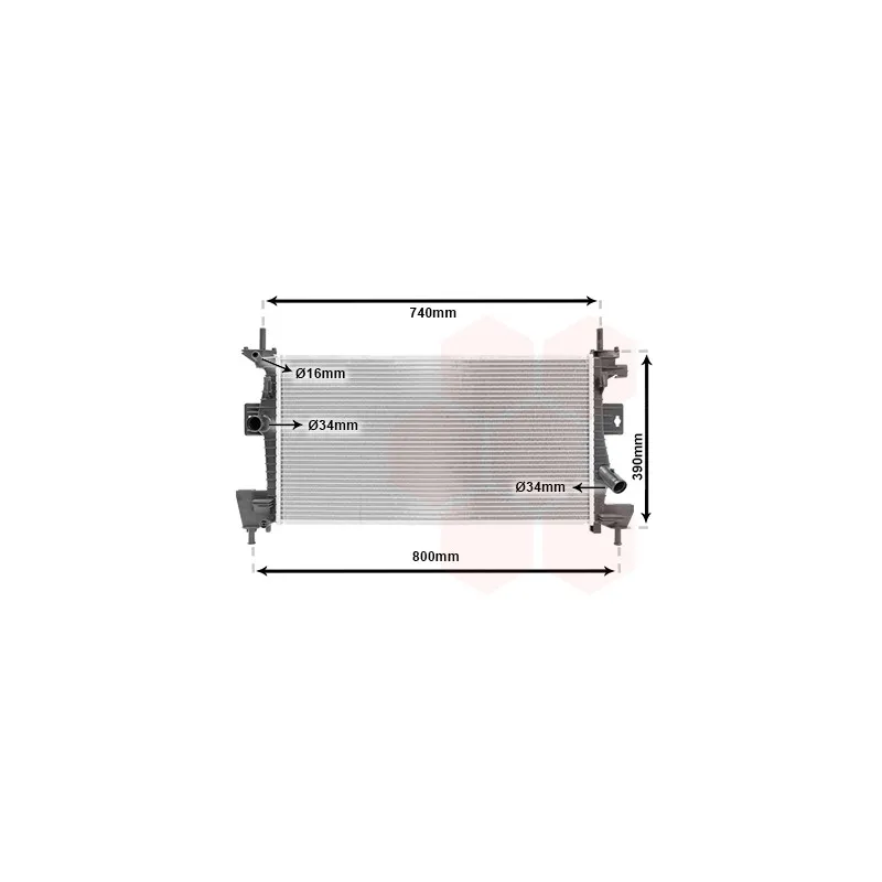 Radiateur, refroidissement du moteur VAN WEZEL 18002475
