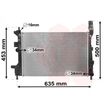 Radiateur, refroidissement du moteur VAN WEZEL 18002578