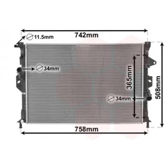 Radiateur, refroidissement du moteur VAN WEZEL 18002581