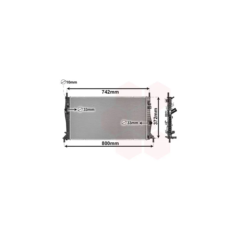 Radiateur, refroidissement du moteur VAN WEZEL 18002596