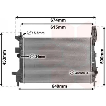 Radiateur, refroidissement du moteur VAN WEZEL 18002602