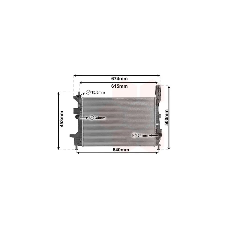 Radiateur, refroidissement du moteur VAN WEZEL 18002602