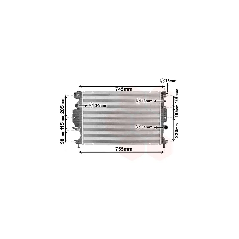 Radiateur, refroidissement du moteur VAN WEZEL 18002642