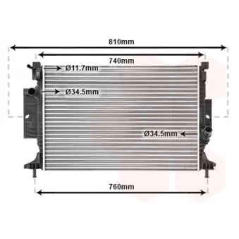 Radiateur, refroidissement du moteur VAN WEZEL 18002643
