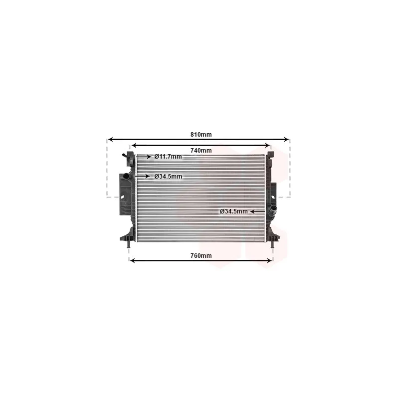 Radiateur, refroidissement du moteur VAN WEZEL 18002643