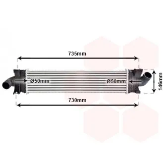 Intercooler, échangeur VAN WEZEL 18004366