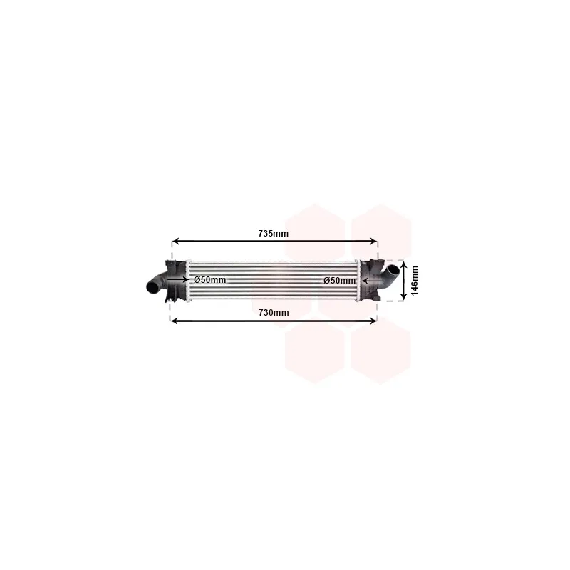 Intercooler, échangeur VAN WEZEL 18004366