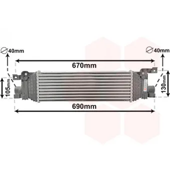 Intercooler, échangeur VAN WEZEL 18004401