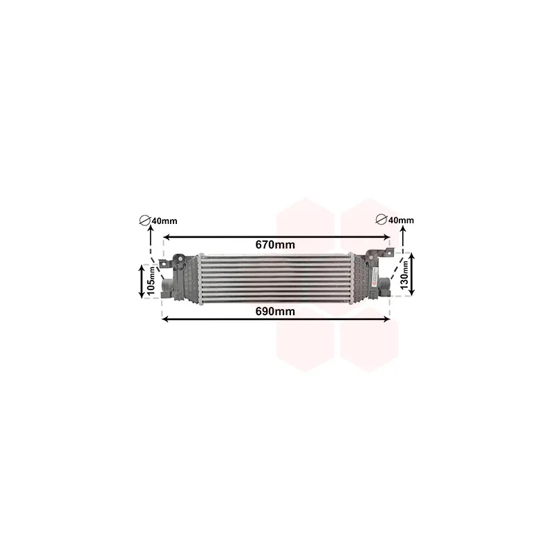 Intercooler, échangeur VAN WEZEL 18004401