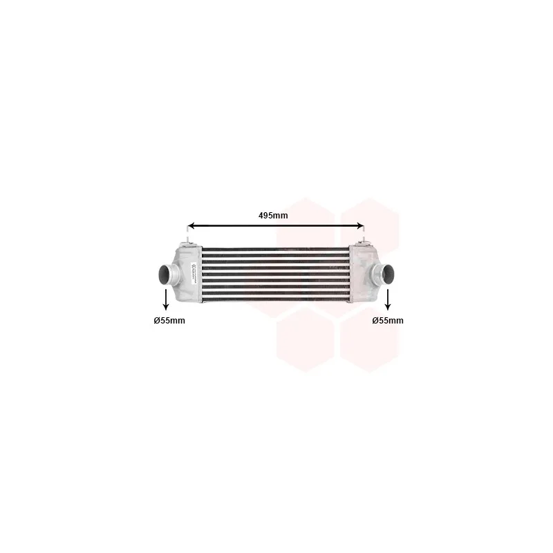 Intercooler, échangeur VAN WEZEL 18004406
