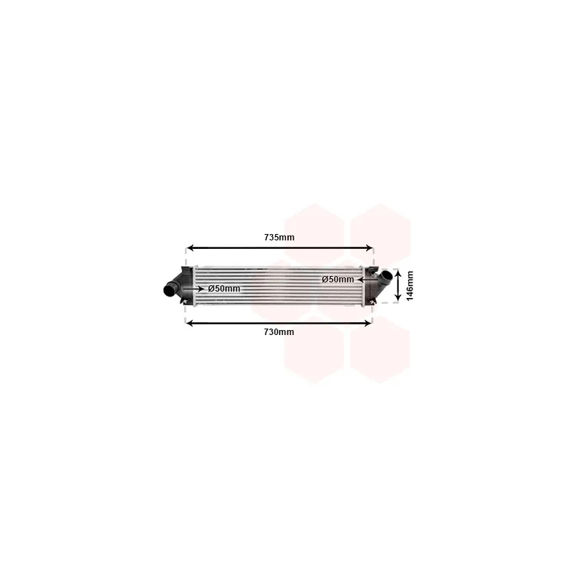 Intercooler, échangeur VAN WEZEL 18004480