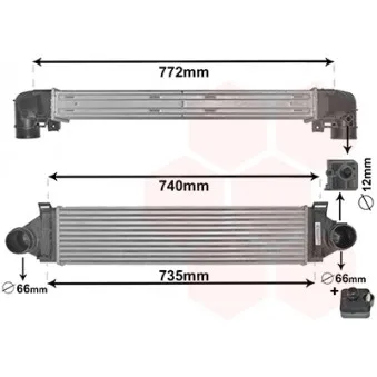Intercooler, échangeur VAN WEZEL 18004481