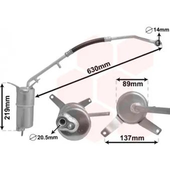 Filtre déshydratant, climatisation VAN WEZEL 1800D111