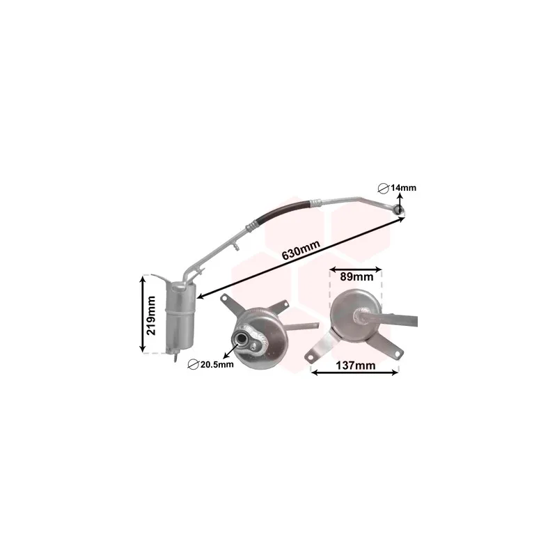 Filtre déshydratant, climatisation VAN WEZEL 1800D111