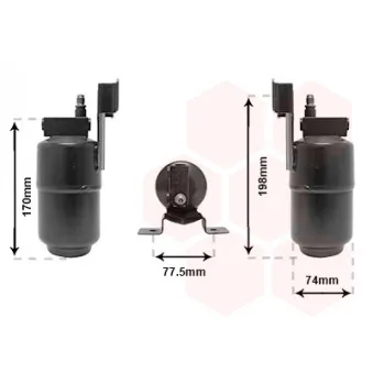 Filtre déshydratant, climatisation VAN WEZEL 1800D296