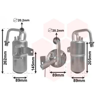Filtre déshydratant, climatisation VAN WEZEL 1800D331