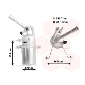 Filtre déshydratant, climatisation VAN WEZEL 1800D374