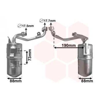 Filtre déshydratant, climatisation VAN WEZEL 1800D387
