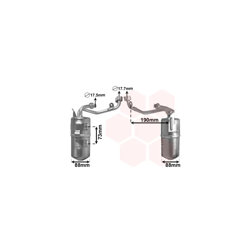 Filtre déshydratant, climatisation VAN WEZEL 1800D387