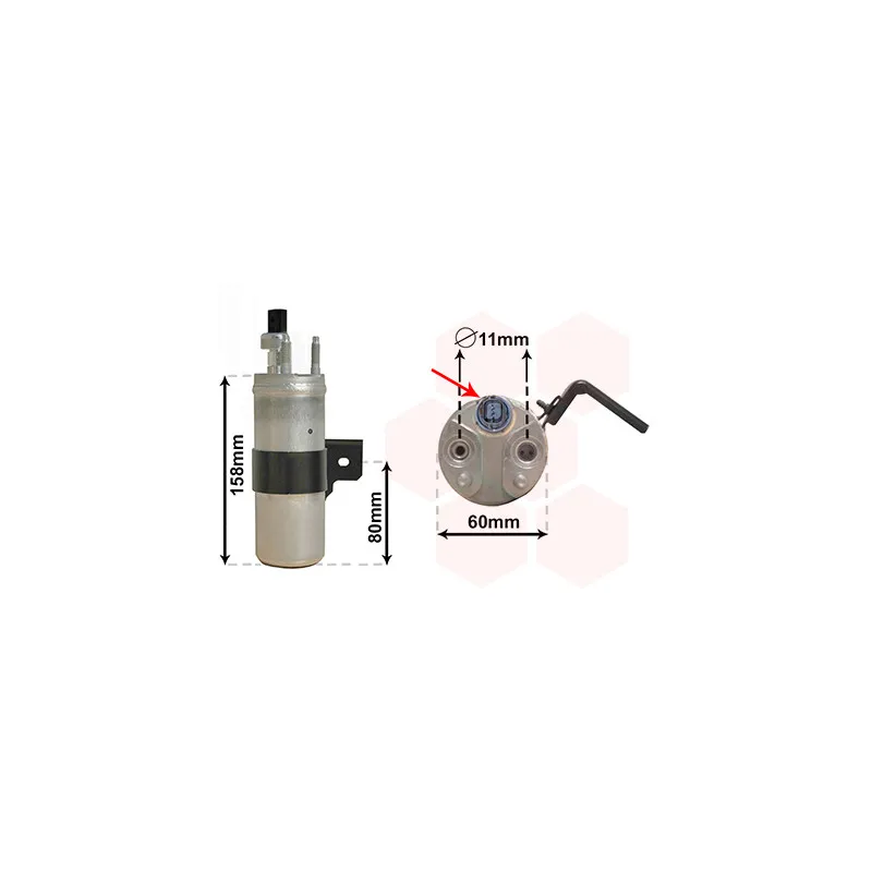 Filtre déshydratant, climatisation VAN WEZEL 1800D651