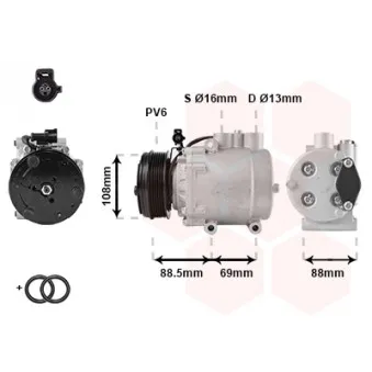 Compresseur, climatisation VAN WEZEL 1800K174