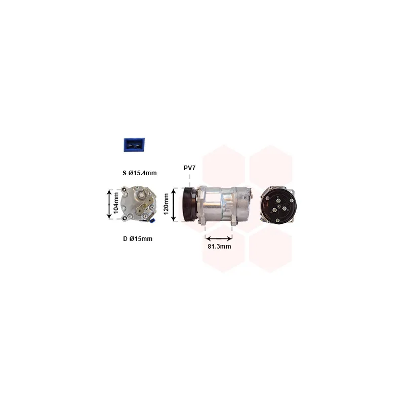 Compresseur, climatisation VAN WEZEL 1800K267