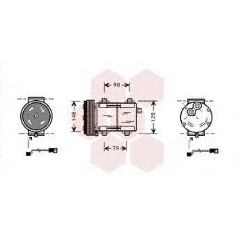 Compresseur, climatisation VAN WEZEL 1800K283