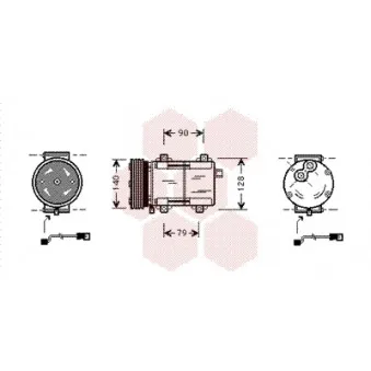 Compresseur, climatisation VAN WEZEL 1800K288