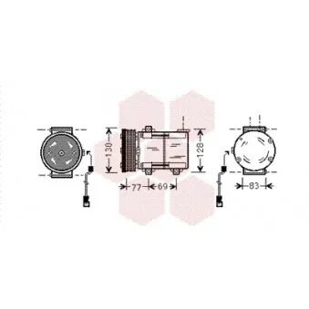 Compresseur, climatisation VAN WEZEL 1800K289