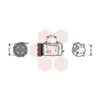 Compresseur, climatisation VAN WEZEL 1800K307