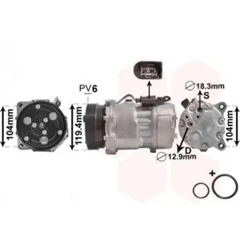 Compresseur, climatisation VAN WEZEL 1800K321
