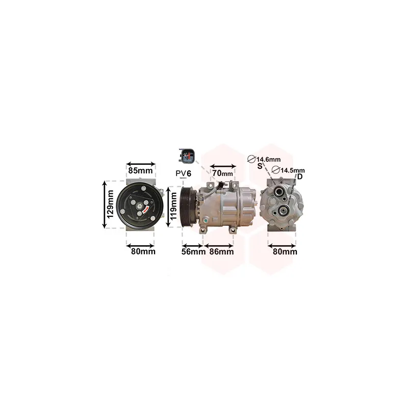 Compresseur, climatisation VAN WEZEL 1800K378