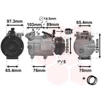 Compresseur, climatisation VAN WEZEL 1800K391