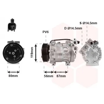 Compresseur, climatisation VAN WEZEL 1800K393