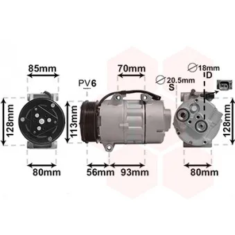 Compresseur, climatisation VAN WEZEL 1800K416