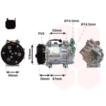 Compresseur, climatisation VAN WEZEL 1800K431