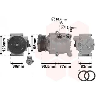 Compresseur, climatisation VAN WEZEL 1800K434