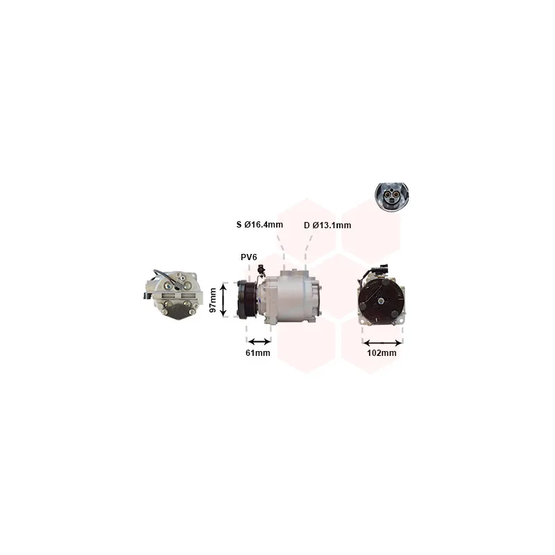 Compresseur, climatisation VAN WEZEL 1800K436