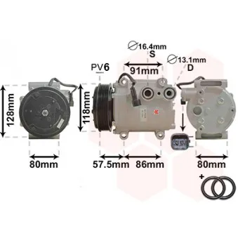 Compresseur, climatisation VAN WEZEL 1800K451