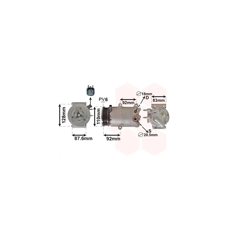 Compresseur, climatisation VAN WEZEL 1800K477