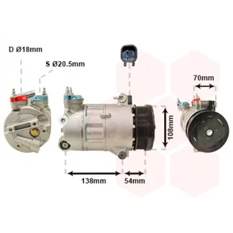 Compresseur, climatisation VAN WEZEL 1800K478