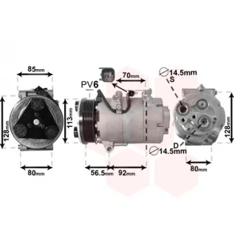 Compresseur, climatisation VAN WEZEL 1800K497