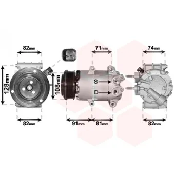 Compresseur, climatisation VAN WEZEL 1800K570