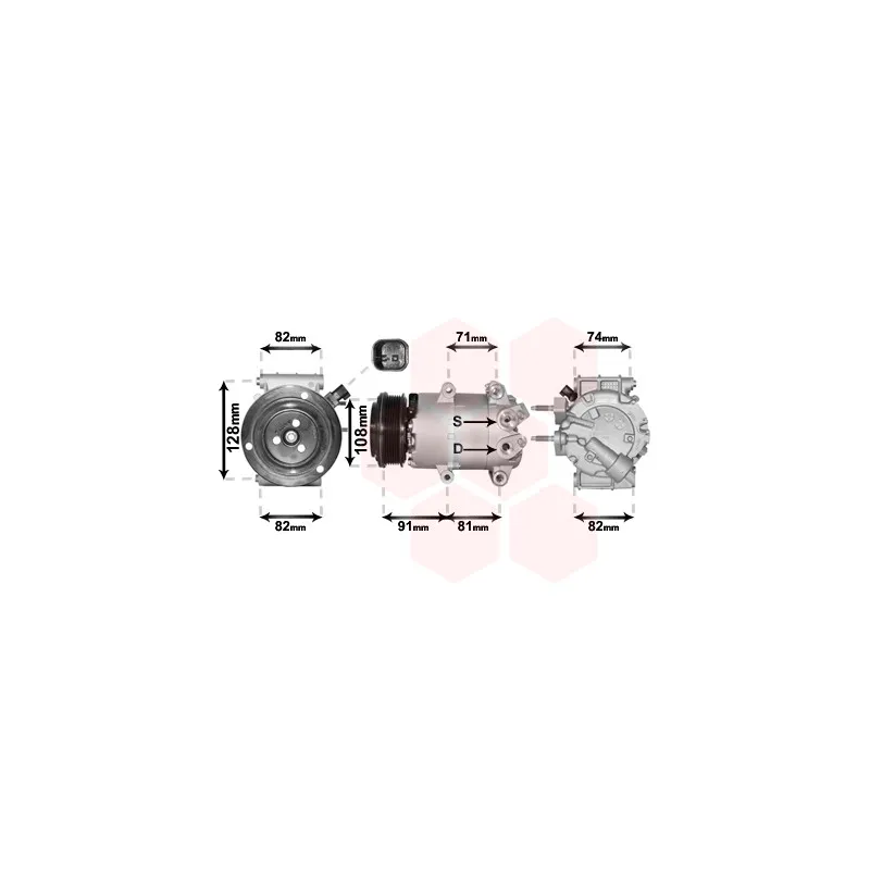 Compresseur, climatisation VAN WEZEL 1800K570