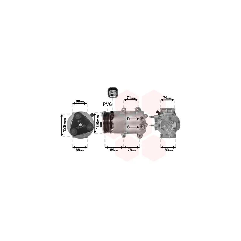 Compresseur, climatisation VAN WEZEL 1800K571