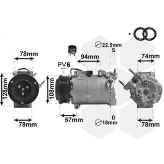 Compresseur, climatisation VAN WEZEL 1800K587