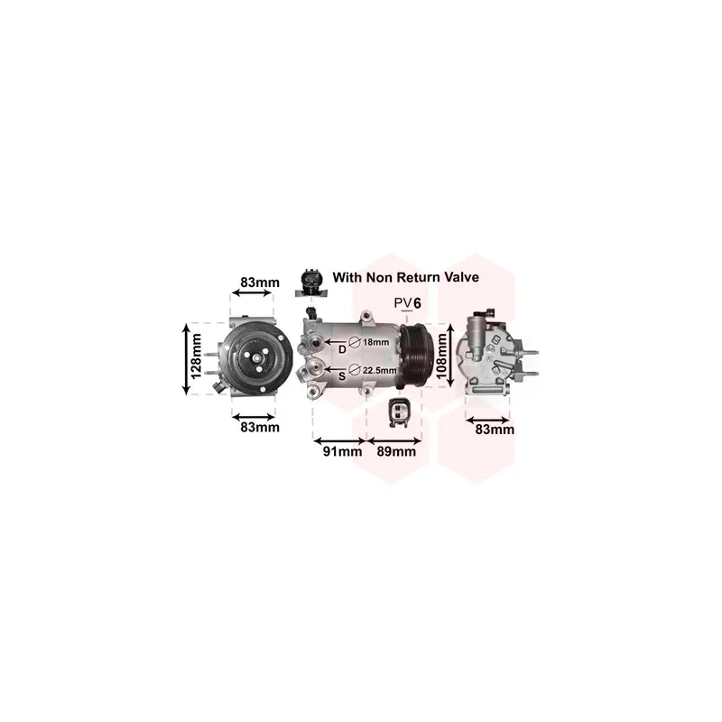 Compresseur, climatisation VAN WEZEL 1800K588