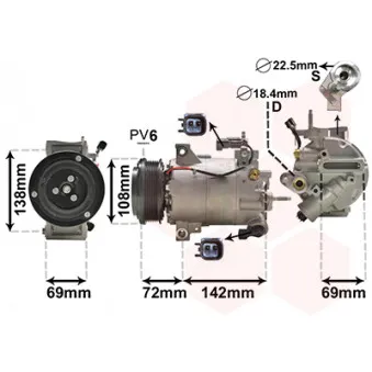 Compresseur, climatisation VAN WEZEL 1800K603
