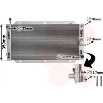 Radiateur, refroidissement du moteur VAN WEZEL 1800M388