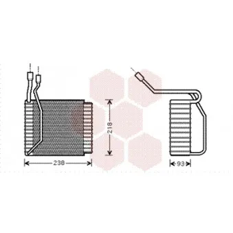 Évaporateur climatisation VAN WEZEL 1800V110